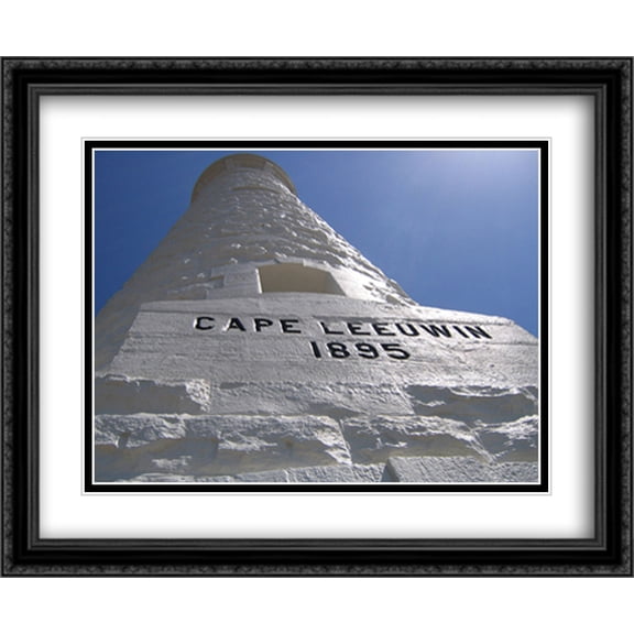 Lighthouse, Cape Leeuwin Western Australia 2x Matted 34x28 Large Black Ornate Framed Art Print by The Cityscape Art Print Series