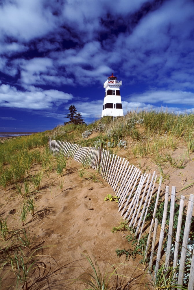 Lighthouse Cedar Dunes Provincial Park Prince Edward Island Canvas Art - David Nunuk Design Pics (11 x 17)