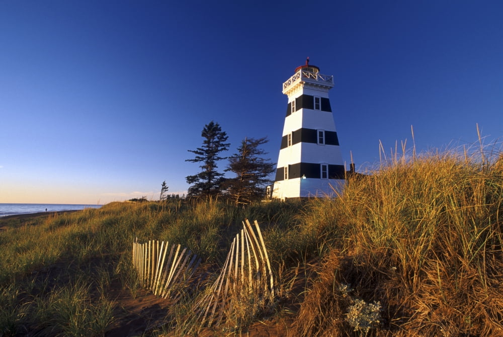 Lighthouse Cedar Dunes Provincial Park Prince Edward Island Canvas Art - David Nunuk Design Pics (34 x 22)