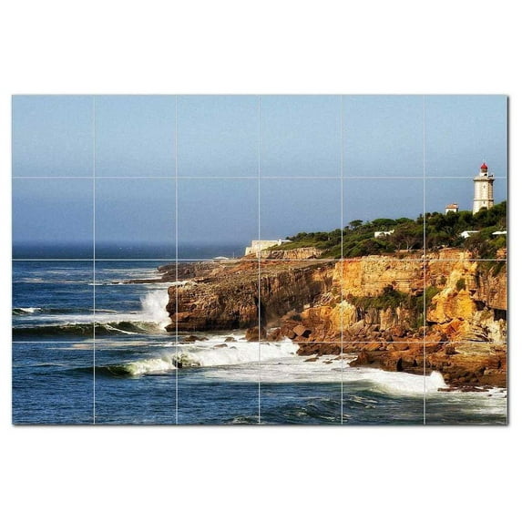 Lighthouse Ceramic Tile Mural Kitchen Backsplash Bathroom Shower, 400795-XL64