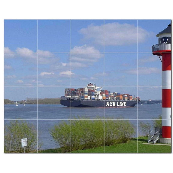 Lighthouse Ceramic Tile Mural Kitchen Backsplash Bathroom Shower, 400808-L54