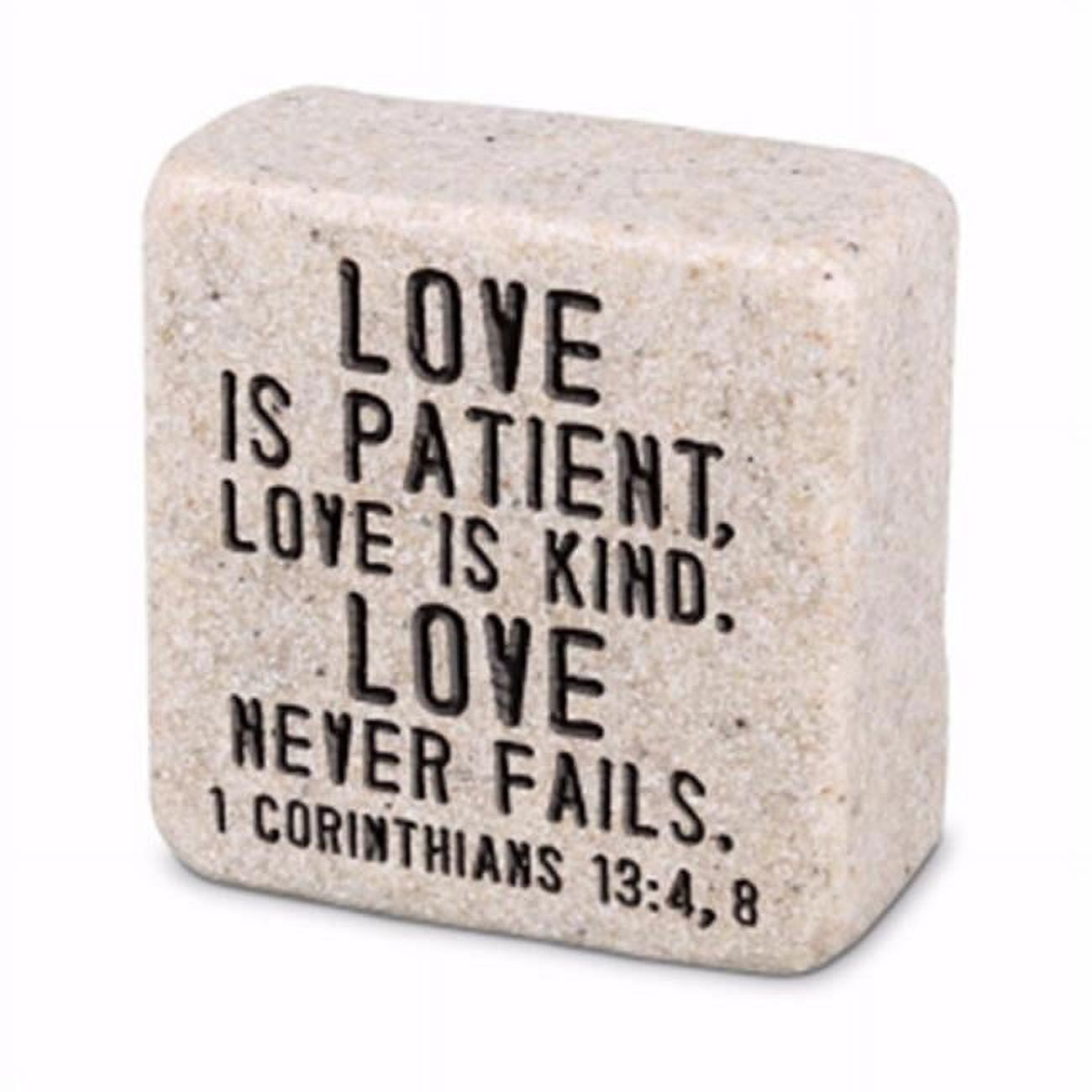 Lighthouse Christian Products 135478 2.25 x 2.25 in. Scripture Stone Plaque - Love No.40714