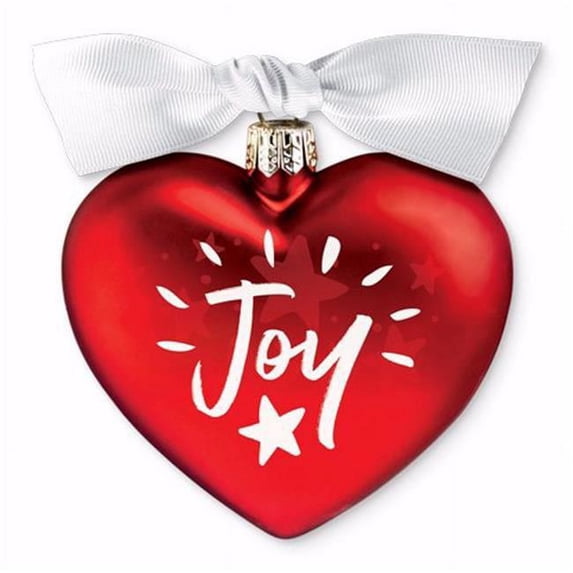 Lighthouse Christian Products 138268 Joy Heart of Christmas II Glass Ornament