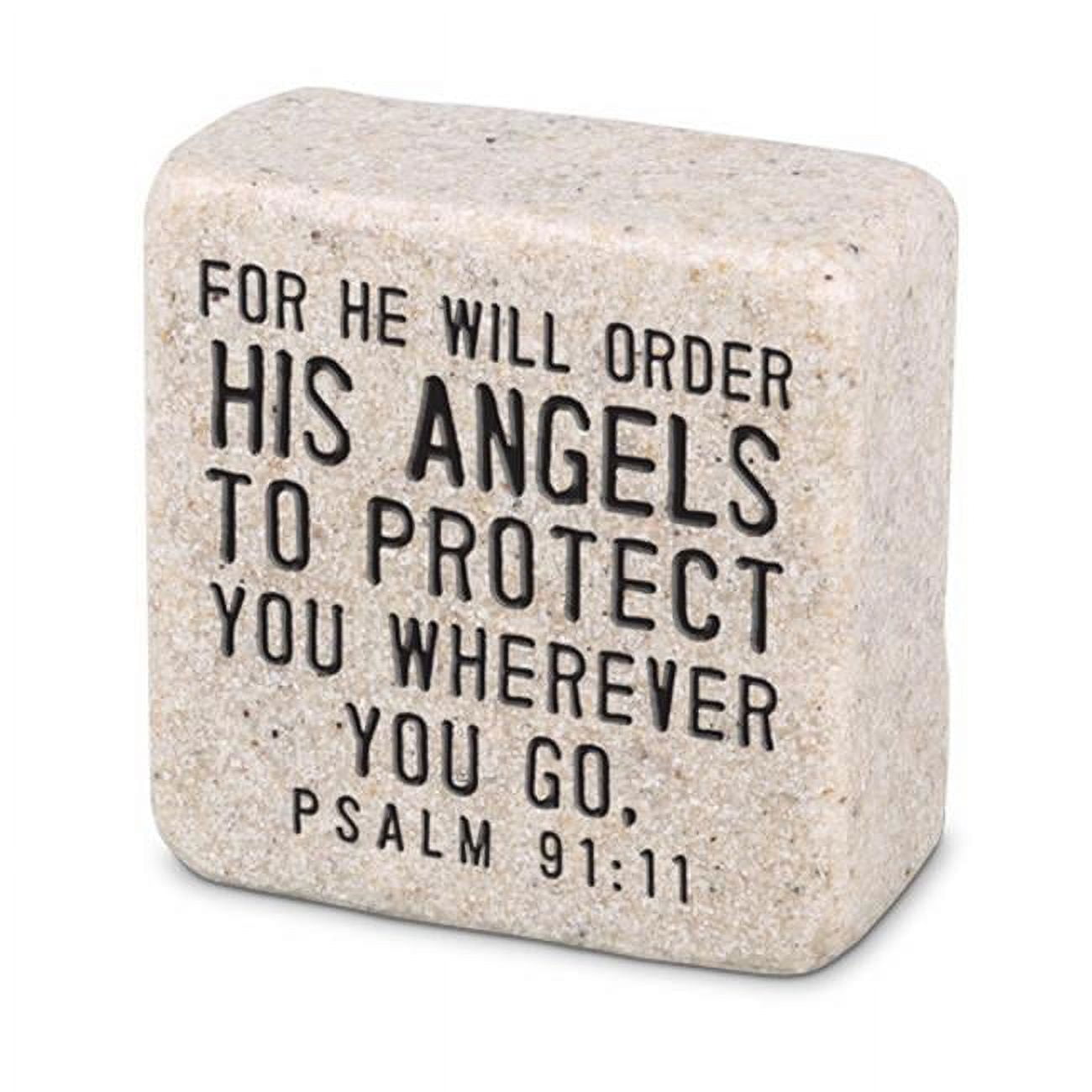 Lighthouse Christian Products 173118 Cast & Scripture Stone His Angels Plaque - No. 40707