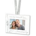 thumbnail image 1 of Lighthouse Christian Products 25th Anniversary White 4 x 3 Metal Mini Picture Frame Christmas Ornament, 1 of 5