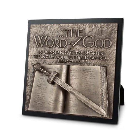 lighthouse christian products moments of faith word of god sculpture plaque, 8 3/4 x 8 3/4"