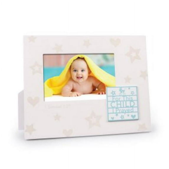 Lighthouse Christian Products 79988 Aqua for This Child I Prayed Photo Frame