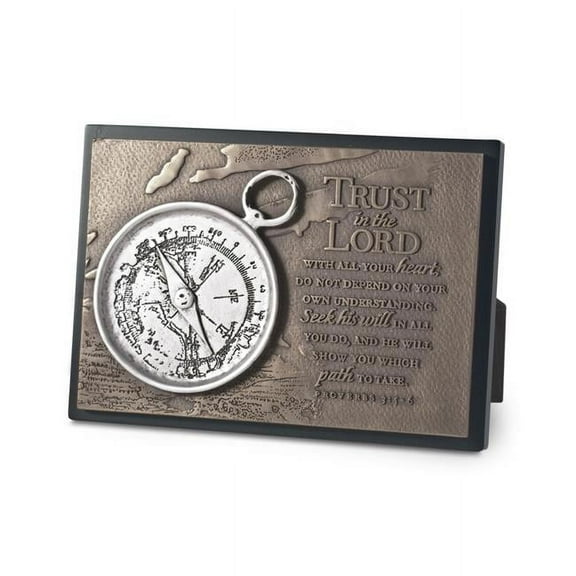 Lighthouse Christian Products 89341 Small Plaque - Moments of Faith-Compass - No. 20753