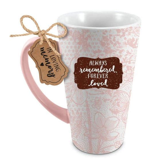 Lighthouse Christian Products Always Remembered Blush Pink 20 ounce Ceramic Latte Mug