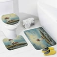 thumbnail image 1 of Lighthouse Coast Scenery 3 Piece Bath Rugs Mat Set, Flannel Mats, Machine Washable Carpets Mat for Bathroom Kitchen, Tub Toilet Contour Mat Lid Cover, 1 of 7