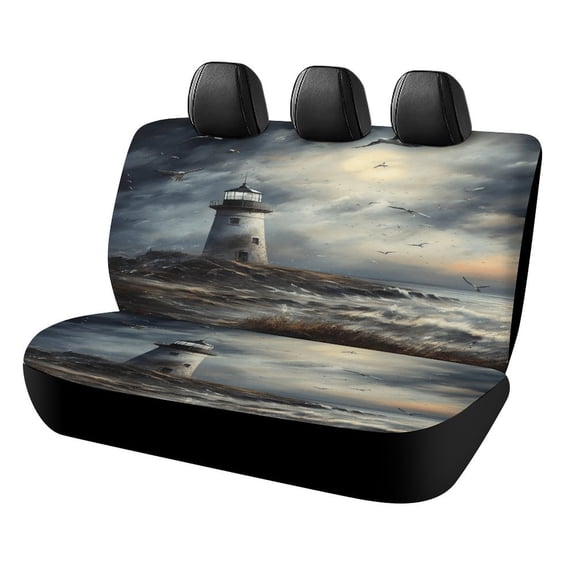 Lighthouse Coast Scenery Car Rear Seat Cover Accessories Universal Fit Car Seat Covers Durable