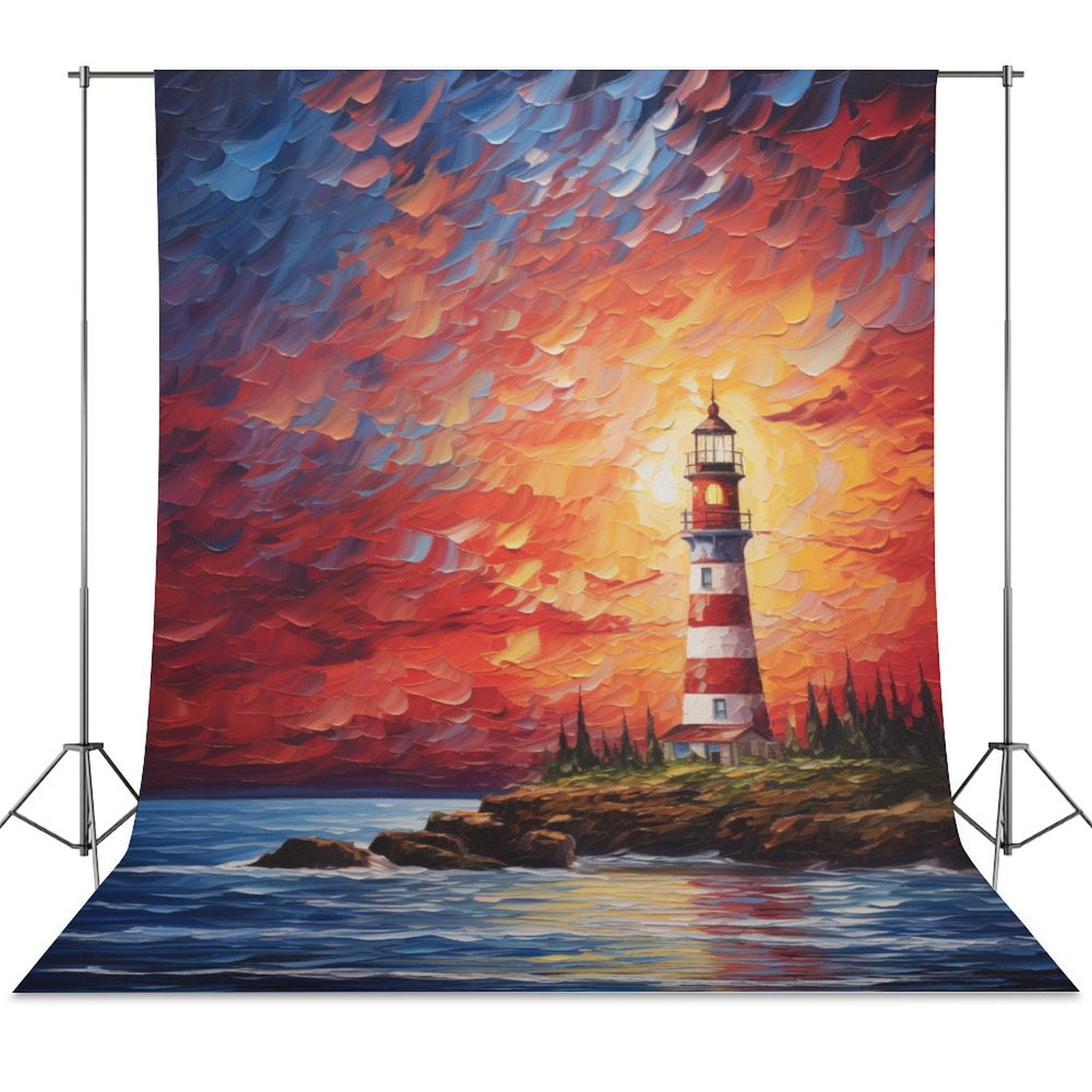 Lighthouse Coast Scenery Spring Backdrop Backdrops for Photography ...