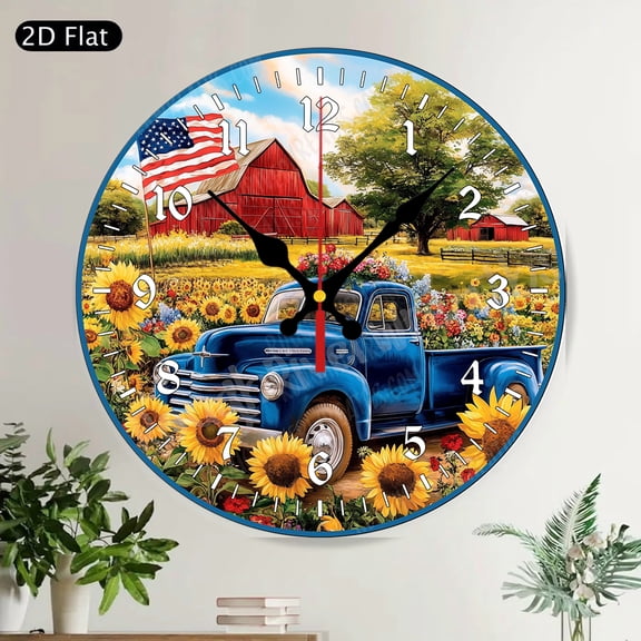 Lighthouse Coastal Autumn Scenic Round Wall Clock Silent Non Ticking Home Decor