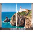 thumbnail image 1 of Ambesonne Colorful Curtains 2 Panel Set, Cliff Rocks Sunny Day, 108" x 84", Multicolor, 1 of 3