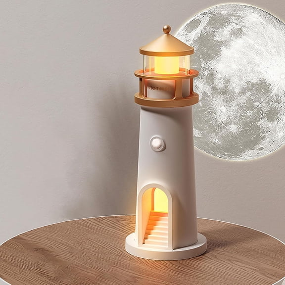Lighthouse Decoration,LED Light House,Moonlight Projector Lamp,Beacon with Automatic Sensor Light,Gift for Christmas,Birthday,Thanksgiving,Valentine's Day