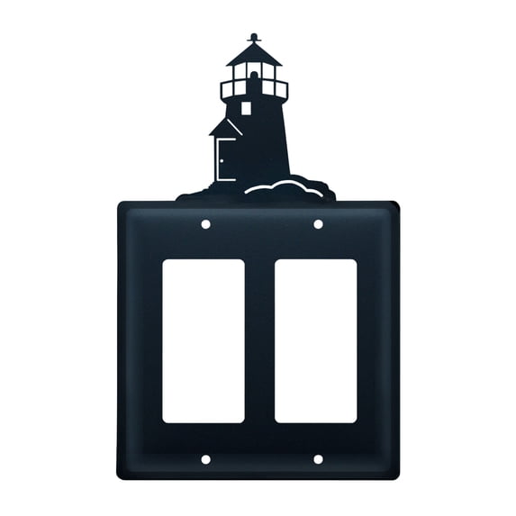 Village Wrought Iron Metal Lighthouse - Double GFI Cover