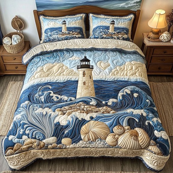 Lighthouse Dreams 3-Piece Quilted Bedding Set
