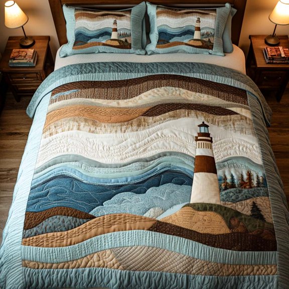 Lighthouse Dreams 3-Piece Quilted Bedding Set