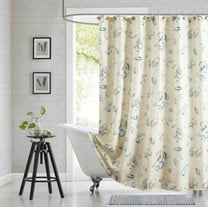 Lighthouse Fabric Shower Curtain, Blue Gray and White Coastal Nautical Shower Curtains for Bathroom Decor, Waterproof Polyester Bathroom Curtains, 84" W x 84" H
