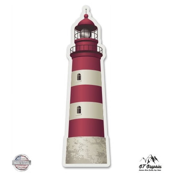 Lighthouse Graphic - 5" Vinyl Sticker - For Car Laptop I-Pad - Waterproof Decal