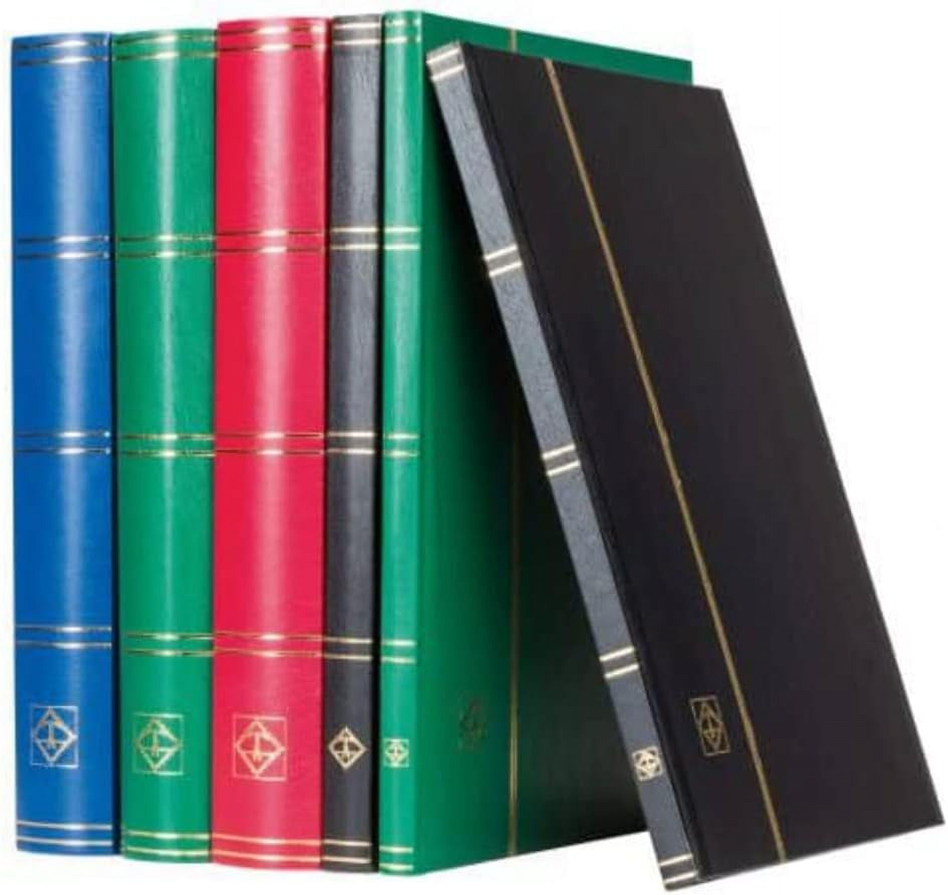 Lighthouse Hardcover Stamp Album Stockbook With 16 Black Pages, Blue