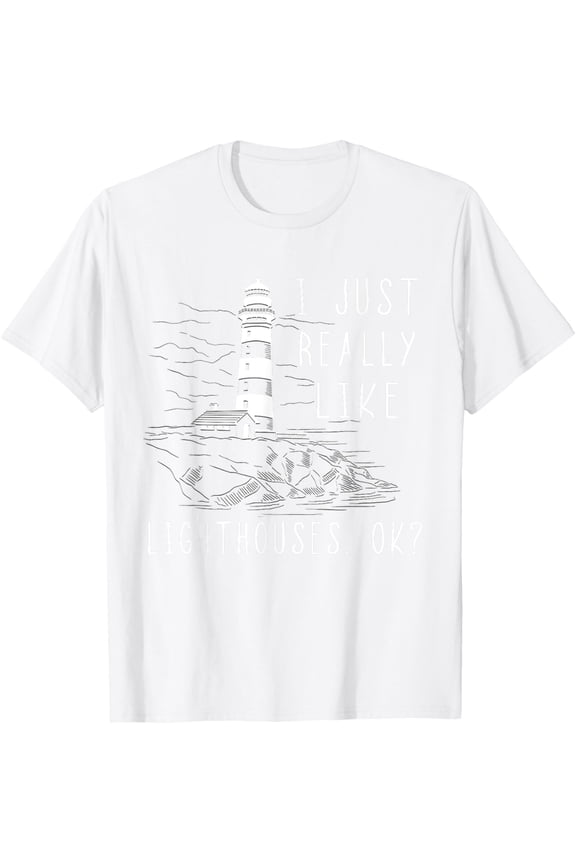 Lighthouse I Just Really Like Lighthouses Seaside Boating T-ShirtMen's and women's pure cotton short-sleeved shirts