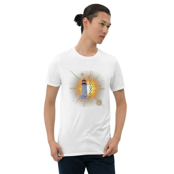 Lighthouse - I illuminate the dark Short-Sleeve Unisex T-Shirt (White, 2XL)