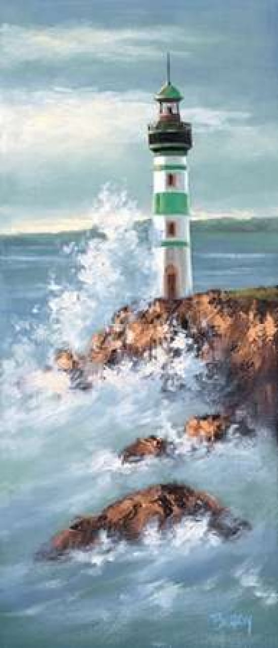 Lighthouse II Canvas Art - Burgy (10 x 20)
