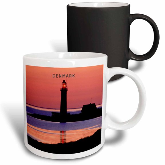 3drose, Lighthouse in Denmark at Sunset, 11oz Magic Transforming Mug