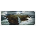 thumbnail image 1 of Lighthouse Kitchen Mat, Island Rocks Stormy Sea Crashing Waves Full Moon Beams, Plush Decorative Kitchen Mat with Non Slip Backing, 47" X 19", Grey White Brown, by Ambesonne, 1 of 1