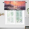 thumbnail image 1 of Lighthouse Kitchen Valance Curtain Rod Pocket Nautical Sailboat Watercolor Blue Ocean Thermal Insulated Room Darkening Curtain for Dinning Room 54 by 18 in, 1 Panel, 1 of 6