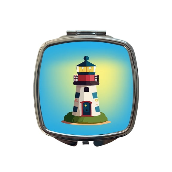 Lighthouse Light House Landmark Ocean Travel Makeup Handbag Purse Small Pocket Compact Mirror
