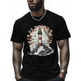 thumbnail image 1 of Lighthouse Men's T Shirts Seagulls T-Shirt for Men Ocean Crew Neck Tees Cotton Tops, Black, S, 1 of 7