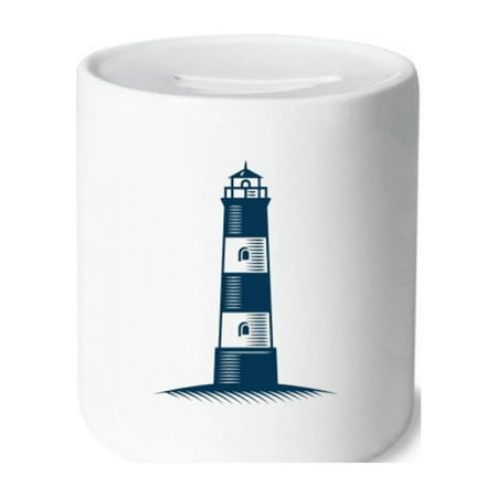 Lighthouse Navigation Military Ocean Money Box Cerac Coin Case Piggy Bank