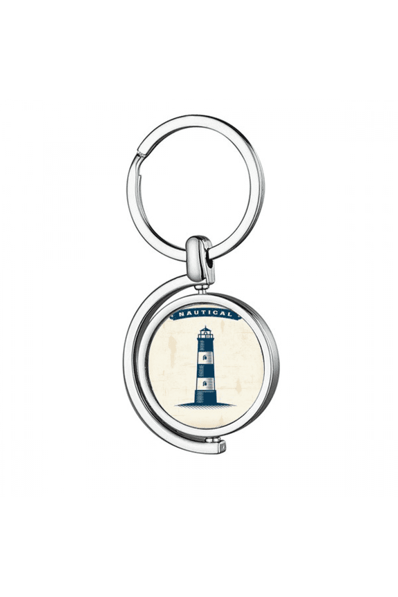 Lighthouse Navigation Military Ocean Rotating Keychain Metal Keyring Holder