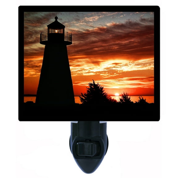Night Light - Ned's Point Lighthouse. | Lighthouse Theme, Includes Free Switchable Insert, 4W Bulb, E12 Base