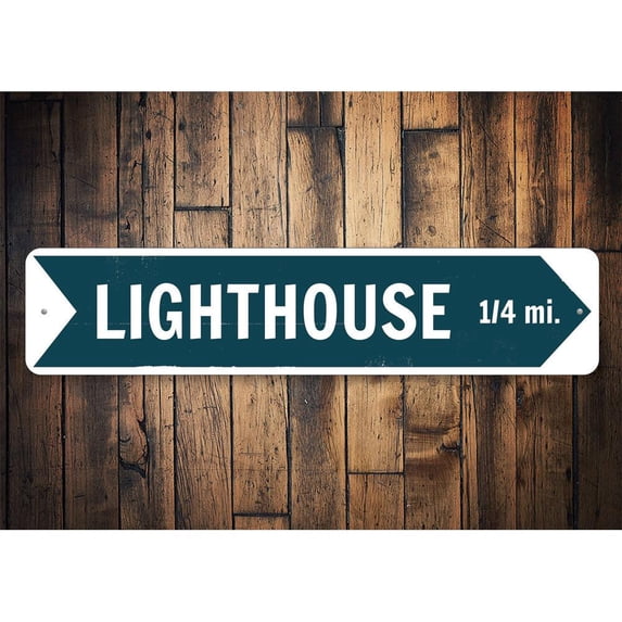 Lighthouse Novelty Sign, Metal Wall Decor - 4x18 inches