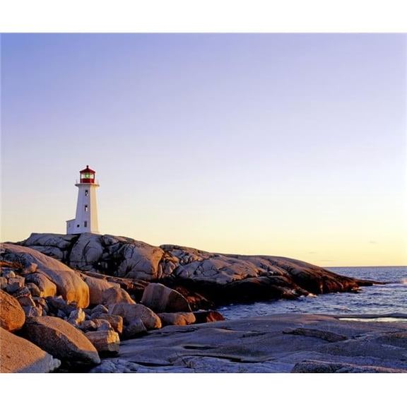 Lighthouse On Peggys Cove Nova Scotia Poster Print by David Chapman - 16 x 13