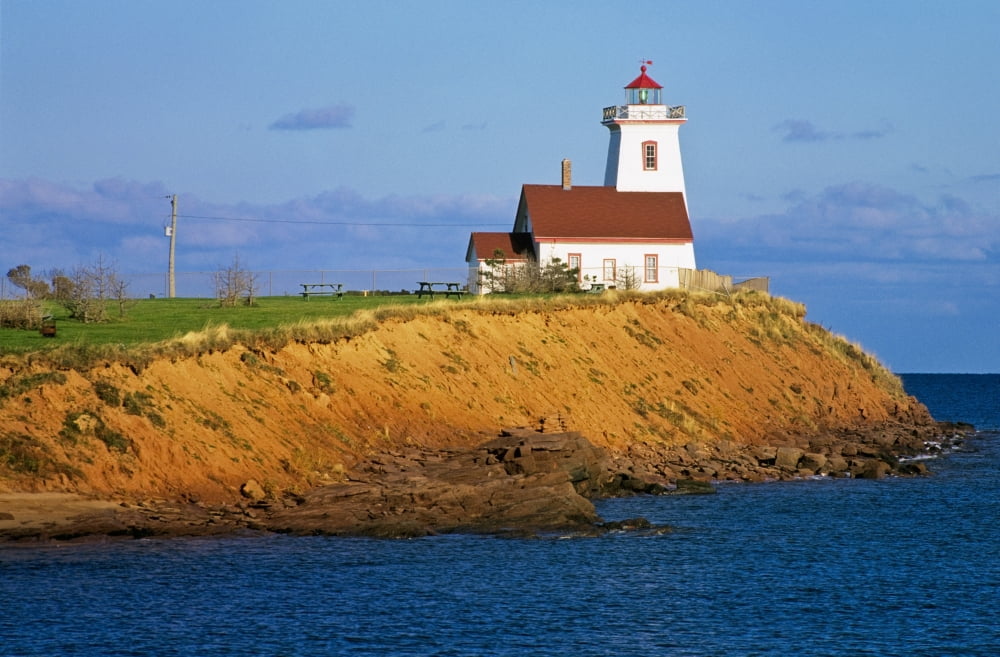 Lighthouse On Prince Edward Island Canada Canvas Art - Bilderbuch Design Pics (36 x 22)