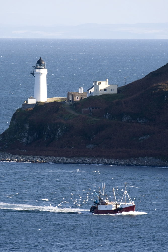 Lighthouse On The Coast Campbeltown Loch Island Of Davaar Argyll And Bute Scotland Canvas Art - John Short Design Pics (22 x 34)