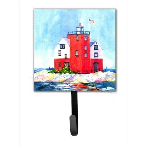 Lighthouse On The Rocks Harbour Leash Holder Or Key Hook