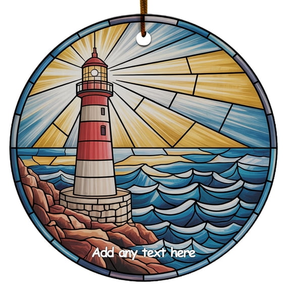 Lighthouse Ornament Custom Text Ornament for Man or Woman, Family & Friends, Christmas 2025 Tree Decoration