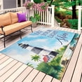 thumbnail image 1 of Lighthouse Outdoor Rug for Patio/Deck/Porch, Non-Slip Large Area Rug 3 x 5 Ft, Blue Coastal Nautical Ocean Beach Palm Tree Indoor Outdoor Rugs Washable Area Rugs, Reversible Camping Rug Carpet Runner, 1 of 8
