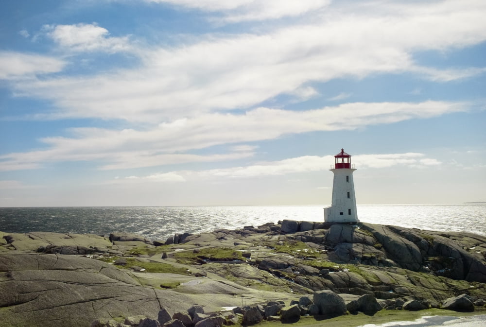 Lighthouse Peggys Cove Nova Scotia Canvas Art - Andy Lee Design Pics (34 x 22)