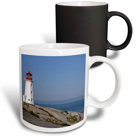 3drose, Lighthouse, Peggys Cove, Nova Scotia-cn07 Krs0013 - Keith and Rebecca Snell, 11oz Magic Transforming Mug