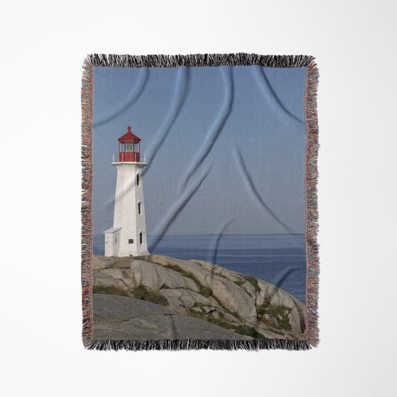 Lighthouse, Peggys Cove, Nova Scotia-Cn07 Krs0013 - Keith And Rebecca Snell, Woven Blanket