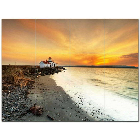 Lighthouse Photo Ceramic Tile Mural Kitchen Backsplash Bathroom Shower 405454-L43