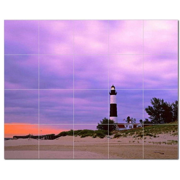 Lighthouse Picture Ceramic Tile Mural Kitchen Backsplash Bathroom Shower, 405480