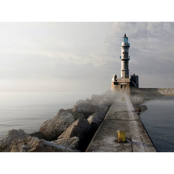 Lighthouse Pier Misty Ocean Photo Extra Large XL Wall Art Poster Print