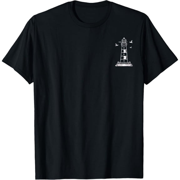 Lighthouse Pocket T-Shirt men and women can wear, black, white, gifts.